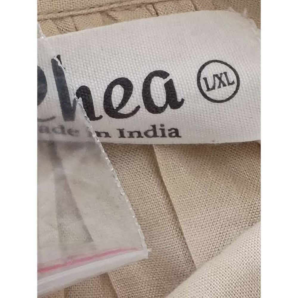 NWT RHEA Tan Tiered Babydoll Mini Dress L/XL Oversized Boho Viscose Short Sleeve - Picture 9 of 12